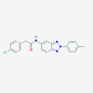 molecular formula C21H17ClN4O B397970 2-(4-chlorophenyl)-N-[2-(4-methylphenyl)-2H-benzotriazol-5-yl]acetamide 