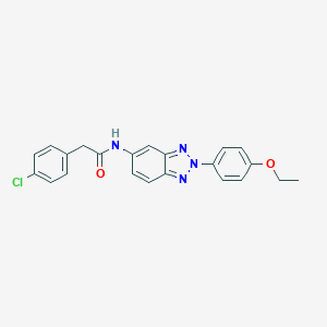 molecular formula C22H19ClN4O2 B397972 2-(4-chlorophenyl)-N-[2-(4-ethoxyphenyl)-2H-benzotriazol-5-yl]acetamide 