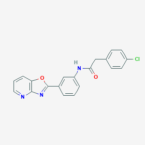 molecular formula C20H14ClN3O2 B397975 2-(4-chlorophenyl)-N-[3-([1,3]oxazolo[4,5-b]pyridin-2-yl)phenyl]acetamide 