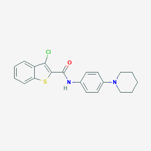 molecular formula C20H19ClN2OS B397978 3-chloro-N-[4-(1-piperidinyl)phenyl]-1-benzothiophene-2-carboxamide 