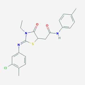 2-{2-[(3-chloro-4-methylphenyl)imino]-3-ethyl-4-oxo-1,3-thiazolidin-5-yl}-N-(4-methylphenyl)acetamide