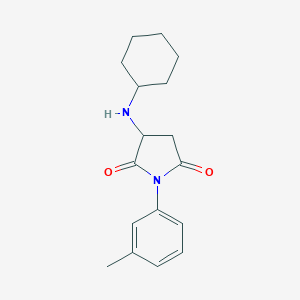 molecular formula C17H22N2O2 B398002 3-(Cyclohexylamino)-1-(3-methylphenyl)-2,5-pyrrolidinedione 