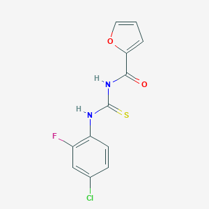 molecular formula C12H8ClFN2O2S B398008 N-[(4-chloro-2-fluorophenyl)carbamothioyl]furan-2-carboxamide 