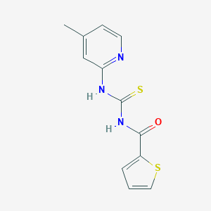molecular formula C12H11N3OS2 B398018 N-[(4-methylpyridin-2-yl)carbamothioyl]thiophene-2-carboxamide 