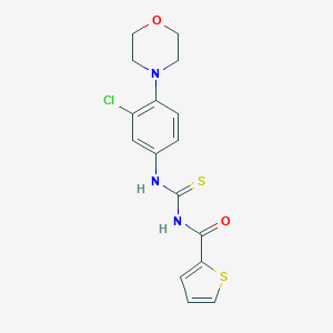 molecular formula C16H16ClN3O2S2 B398023 N-[[3-chloro-4-(4-morpholinyl)anilino]-sulfanylidenemethyl]-2-thiophenecarboxamide 