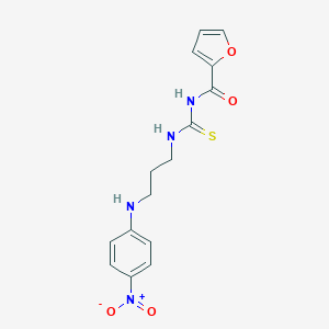 molecular formula C15H16N4O4S B398028 N-(2-furoyl)-N'-(3-{4-nitroanilino}propyl)thiourea 