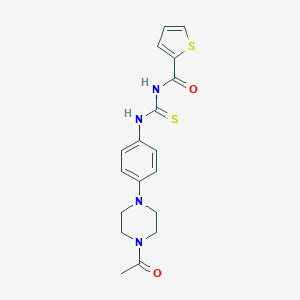 molecular formula C18H20N4O2S2 B398033 N-[4-(4-acetyl-1-piperazinyl)phenyl]-N'-(2-thienylcarbonyl)thiourea 