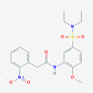 molecular formula C19H23N3O6S B3980376 N-[5-(diethylsulfamoyl)-2-methoxyphenyl]-2-(2-nitrophenyl)acetamide CAS No. 432531-62-9