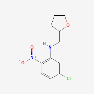 molecular formula C11H13ClN2O3 B3980384 5-CHLORO-2-NITRO-N-[(OXOLAN-2-YL)METHYL]ANILINE 