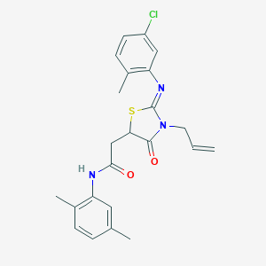 molecular formula C23H24ClN3O2S B398079 2-{3-allyl-2-[(5-chloro-2-methylphenyl)imino]-4-oxo-1,3-thiazolidin-5-yl}-N-(2,5-dimethylphenyl)acetamide 