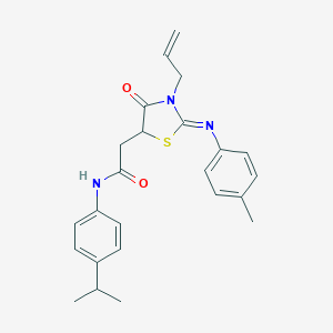 molecular formula C24H27N3O2S B398080 2-{3-allyl-2-[(4-methylphenyl)imino]-4-oxo-1,3-thiazolidin-5-yl}-N-(4-isopropylphenyl)acetamide 