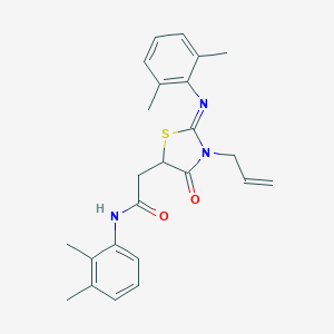 molecular formula C24H27N3O2S B398085 2-{3-allyl-2-[(2,6-dimethylphenyl)imino]-4-oxo-1,3-thiazolidin-5-yl}-N-(2,3-dimethylphenyl)acetamide 
