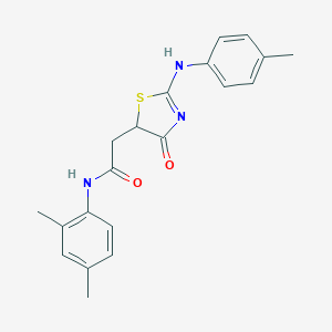 molecular formula C20H21N3O2S B398091 N-(2,4-dimethylphenyl)-2-[2-(4-methylanilino)-4-oxo-1,3-thiazol-5-yl]acetamide 