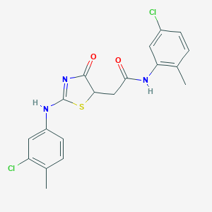 molecular formula C19H17Cl2N3O2S B398092 2-[2-(3-chloro-4-methylanilino)-4-oxo-1,3-thiazol-5-yl]-N-(5-chloro-2-methylphenyl)acetamide 