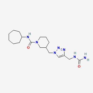 3-[(4-{[(aminocarbonyl)amino]methyl}-1H-1,2,3-triazol-1-yl)methyl]-N-cycloheptylpiperidine-1-carboxamide