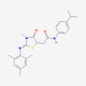 molecular formula C24H29N3O2S B398101 N-(4-isopropylphenyl)-2-[2-(mesitylimino)-3-methyl-4-oxo-1,3-thiazolidin-5-yl]acetamide 