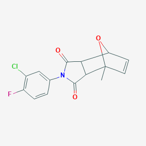 molecular formula C15H11ClFNO3 B398105 2-(3-chloro-4-fluorophenyl)-7-methyl-4,7a-dihydro-3aH-4,7-epoxyisoindole-1,3-dione 