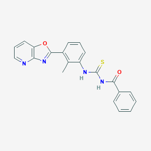 molecular formula C21H16N4O2S B398108 N-{[2-methyl-3-([1,3]oxazolo[4,5-b]pyridin-2-yl)phenyl]carbamothioyl}benzamide 