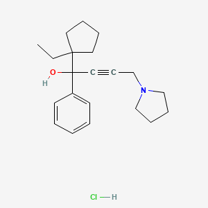 molecular formula C21H30ClNO B3981107 1-(1-ethylcyclopentyl)-1-phenyl-4-(1-pyrrolidinyl)-2-butyn-1-ol hydrochloride 