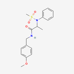 molecular formula C18H22N2O4S B3981117 N~1~-(4-methoxybenzyl)-N~2~-(methylsulfonyl)-N~2~-phenylalaninamide 