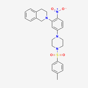 molecular formula C26H28N4O4S B3981121 2-(5-{4-[(4-methylphenyl)sulfonyl]-1-piperazinyl}-2-nitrophenyl)-1,2,3,4-tetrahydroisoquinoline 