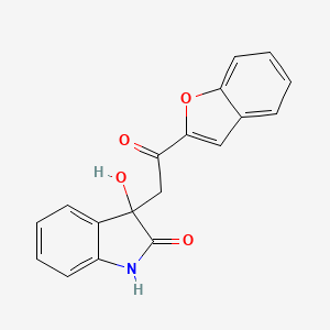 molecular formula C18H13NO4 B3981186 3-[2-(1-benzofuran-2-yl)-2-oxoethyl]-3-hydroxy-1,3-dihydro-2H-indol-2-one 