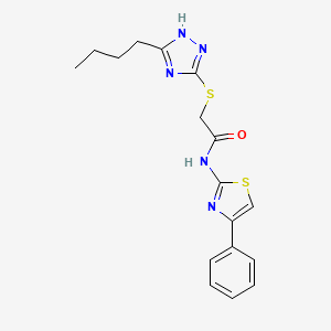 2-[(5-butyl-4H-1,2,4-triazol-3-yl)thio]-N-(4-phenyl-1,3-thiazol-2-yl)acetamide