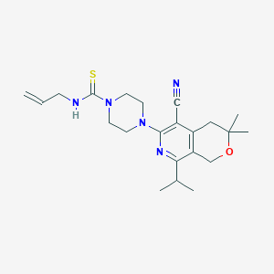 N-allyl-4-(5-cyano-8-isopropyl-3,3-dimethyl-3,4-dihydro-1H-pyrano[3,4-c]pyridin-6-yl)-1-piperazinecarbothioamide