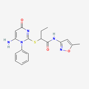 2-[(6-amino-4-oxo-1-phenyl-1,4-dihydro-2-pyrimidinyl)thio]-N-(5-methyl-3-isoxazolyl)butanamide