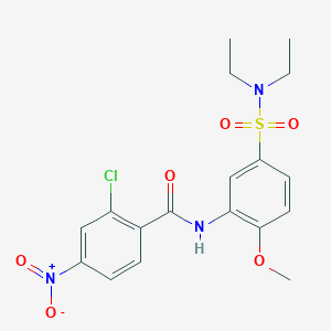 molecular formula C18H20ClN3O6S B3981333 2-chloro-N-[5-(diethylsulfamoyl)-2-methoxyphenyl]-4-nitrobenzamide 