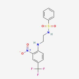 molecular formula C15H14F3N3O4S B3981419 N-(2-{[2-nitro-4-(trifluoromethyl)phenyl]amino}ethyl)benzenesulfonamide 