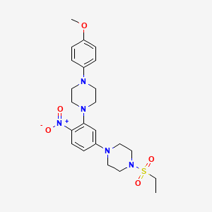 molecular formula C23H31N5O5S B3981437 1-(ethylsulfonyl)-4-{3-[4-(4-methoxyphenyl)-1-piperazinyl]-4-nitrophenyl}piperazine 