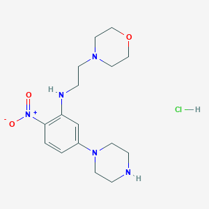 molecular formula C16H26ClN5O3 B3981457 N-[2-(4-morpholinyl)ethyl]-2-nitro-5-(1-piperazinyl)aniline hydrochloride 