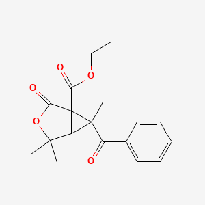 molecular formula C19H22O5 B3981477 ethyl 6-benzoyl-6-ethyl-4,4-dimethyl-2-oxo-3-oxabicyclo[3.1.0]hexane-1-carboxylate 