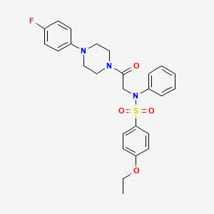 molecular formula C26H28FN3O4S B3981520 4-ethoxy-N-{2-[4-(4-fluorophenyl)-1-piperazinyl]-2-oxoethyl}-N-phenylbenzenesulfonamide 