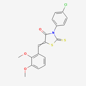 molecular formula C18H14ClNO3S2 B3981531 3-(4-chlorophenyl)-5-(2,3-dimethoxybenzylidene)-2-thioxo-1,3-thiazolidin-4-one 