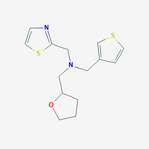 molecular formula C14H18N2OS2 B3981541 (tetrahydrofuran-2-ylmethyl)(1,3-thiazol-2-ylmethyl)(3-thienylmethyl)amine 