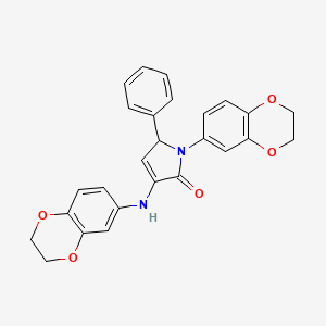 molecular formula C26H22N2O5 B3981559 1-(2,3-dihydro-1,4-benzodioxin-6-yl)-3-(2,3-dihydro-1,4-benzodioxin-6-ylamino)-5-phenyl-1,5-dihydro-2H-pyrrol-2-one CAS No. 312501-81-8