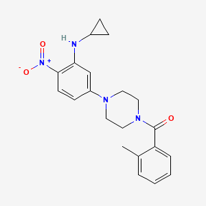 N-CYCLOPROPYL-5-[4-(2-METHYLBENZOYL)PIPERAZIN-1-YL]-2-NITROANILINE