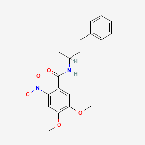 4,5-dimethoxy-N-(1-methyl-3-phenylpropyl)-2-nitrobenzamide