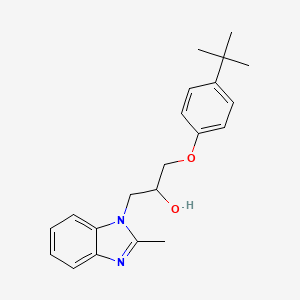 molecular formula C21H26N2O2 B3981592 1-(4-TERT-BUTYLPHENOXY)-3-(2-METHYL-1H-1,3-BENZODIAZOL-1-YL)PROPAN-2-OL 