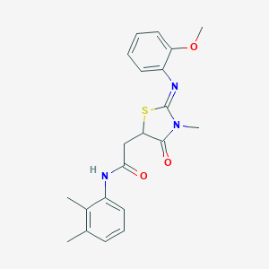 molecular formula C21H23N3O3S B398160 N-(2,3-dimethylphenyl)-2-{2-[(2-methoxyphenyl)imino]-3-methyl-4-oxo-1,3-thiazolidin-5-yl}acetamide 