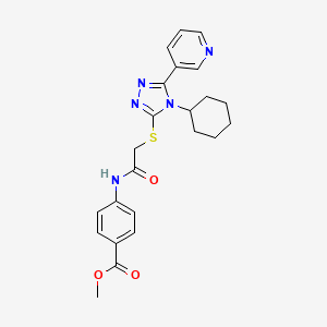 molecular formula C23H25N5O3S B3981642 methyl 4-[({[4-cyclohexyl-5-(pyridin-3-yl)-4H-1,2,4-triazol-3-yl]sulfanyl}acetyl)amino]benzoate 