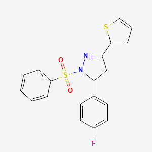 5-(4-fluorophenyl)-1-(phenylsulfonyl)-3-(thiophen-2-yl)-4,5-dihydro-1H-pyrazole