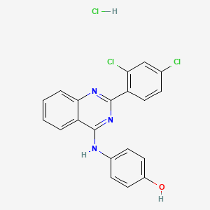 molecular formula C20H14Cl3N3O B3981658 4-[[2-(2,4-dichlorophenyl)quinazolin-4-yl]amino]phenol;hydrochloride 