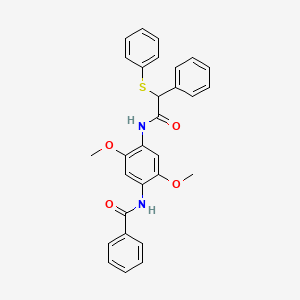 molecular formula C29H26N2O4S B3981662 N-(2,5-dimethoxy-4-{[phenyl(phenylthio)acetyl]amino}phenyl)benzamide 