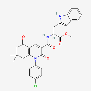 methyl N-{[1-(4-chlorophenyl)-7,7-dimethyl-2,5-dioxo-1,2,5,6,7,8-hexahydro-3-quinolinyl]carbonyl}-3-(1H-indol-2-yl)alaninate