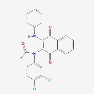 molecular formula C24H22Cl2N2O3 B3981672 N-[3-(cyclohexylamino)-1,4-dioxonaphthalen-2-yl]-N-(3,4-dichlorophenyl)acetamide 