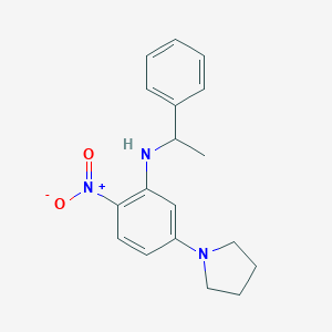 molecular formula C18H21N3O2 B398168 2-nitro-N-(1-phenylethyl)-5-(pyrrolidin-1-yl)aniline 