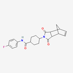 4-(3,5-dioxo-4-azatricyclo[5.2.1.0~2,6~]dec-8-en-4-yl)-N-(4-fluorophenyl)cyclohexanecarboxamide